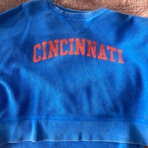 Blue Cincinatti cropped crew neck